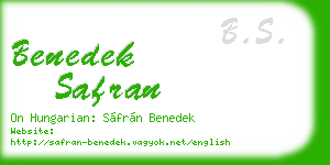 benedek safran business card