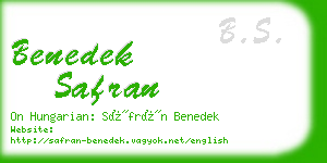 benedek safran business card